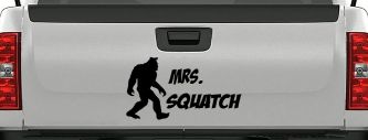 Mrs Squatch Lady Girl Woman Bigfoot Car or Truck Window Vinyl Decal Sticker (Black)