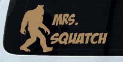 Mrs Squatch Lady Girl Woman Bigfoot Car or Truck Window Decal Sticker (Light Brown)