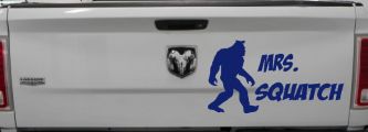 Mrs Squatch Lady Girl Woman Bigfoot Car or Truck Window Vinyl Decal Sticker (Navy)