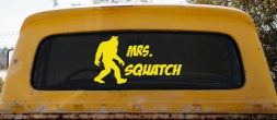 Mrs Squatch Lady Girl Woman Bigfoot Car or Truck Window Decal Sticker (Yellow)