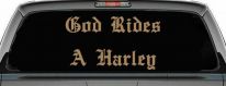 God Rides A Harley Biker Car or Truck Window Decal Sticker (Light Brown)