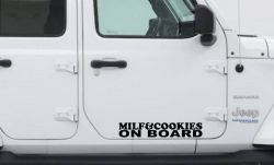 MILF & Cookies On Board Funny Car or Truck Window Decal Sticker (Black)