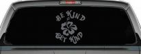 Be Kind Get Kind Flower Inspirational Car or Truck Window Decal Sticker (Silver)