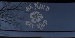 Be Kind Get Kind Flower Inspirational Car or Truck Window Decal Sticker (Silver)