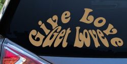 Give Love Get Love Inspirational Car or Truck Window Decal Sticker (Light Brown)