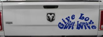 Give Love Get Love Inspirational Car or Truck Window Vinyl Decal Sticker (Navy)