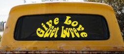 Give Love Get Love Inspirational Car or Truck Window Vinyl Decal Sticker (Yellow)