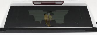 Worn American Flag With Old Wooden Cross Christian Car or Truck Window Decal Sticker (Gold)