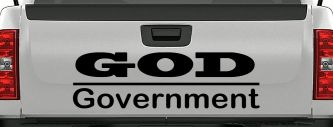 God Over Government God First Christian Car or Truck Window Decal Sticker (Black)
