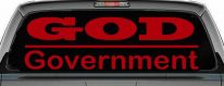 God Over Government God First Christian Car or Truck Window Decal Sticker (Red)