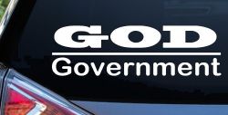 God Over Government God First Christian Car or Truck Window Decal Sticker