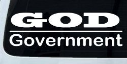God Over Government God First Christian Car or Truck Window Decal Sticker