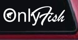 Only Fish Funny Fishing Car or Truck Window Decal Sticker