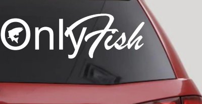 Only Fish Funny Fishing Car or Truck Window Vinyl Decal Sticker