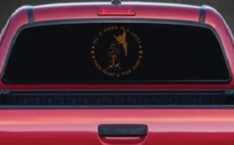Tinkerbell Tinker Bell and Grumpy Faith Trust and Pixie Dust Cartoons Car or Truck Window Decal Sticker (Copper)