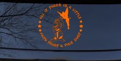 Tinkerbell Tinker Bell and Grumpy Faith Trust and Pixie Dust Cartoons Car or Truck Window Decal Sticker (Orange)