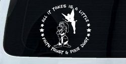 Tinkerbell Tinker Bell and Grumpy Faith Trust and Pixie Dust Cartoons Car or Truck Window Decal Sticker