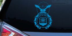 Department Of The Air Force Security Forces With Eagle Military Car or Truck Window Decal Sticker (Blue)
