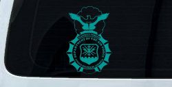 Department Of The Air Force Security Forces With Eagle Military Car or Truck Window Decal Sticker (Turquoise)