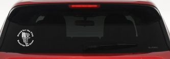 Stand for the Flag Kneel for the Cross worn US Flag and Cross Christian Car or Truck Window Decal Sticker (White)