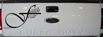 Faith over Fear with Cross F Christian Car or Truck Window Vinyl Decal Sticker (Black)