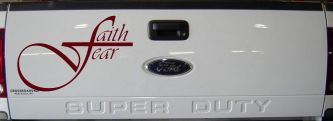 Faith over Fear with Cross F Christian Car or Truck Window Decal Sticker (Purple Red)