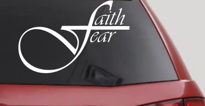 Faith over Fear with Cross F Christian Car or Truck Window Vinyl Decal Sticker