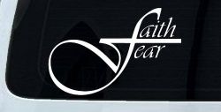 Faith over Fear with Cross F Christian Car or Truck Window Decal Sticker