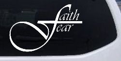 Faith over Fear with Cross F Christian Car or Truck Window Decal Sticker