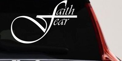 Faith over Fear with Cross F Christian Car or Truck Window Vinyl Decal Sticker