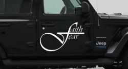 Faith over Fear with Cross F Christian Car or Truck Window Vinyl Decal Sticker (White)