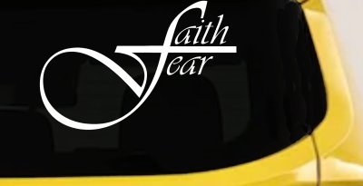 Faith over Fear with Cross F Christian Car or Truck Window Vinyl Decal Sticker