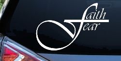 Faith over Fear with Cross F Christian Car or Truck Window Decal Sticker