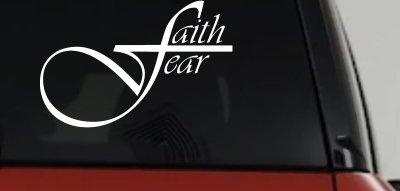 Faith over Fear with Cross F Christian Car or Truck Window Vinyl Decal Sticker