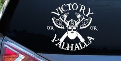 Viking Victory or Valhalla Axes and Bearded Skull Military Car or Truck Window Decal Sticker