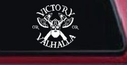 Viking Victory or Valhalla Axes and Bearded Skull Military Car or Truck Window Decal Sticker
