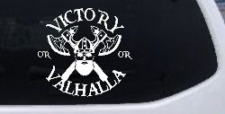 Viking Victory or Valhalla Axes and Bearded Skull Military Car or Truck Window Decal Sticker