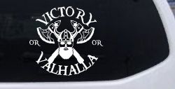 Viking Victory or Valhalla Axes and Bearded Skull Military Car or Truck Window Decal Sticker