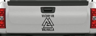 Viking Victory or Valhalla with Valknut Military Car or Truck Window Vinyl Decal Sticker (Black)