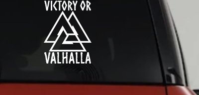 Viking Victory or Valhalla with Valknut Military Car or Truck Window Vinyl Decal Sticker
