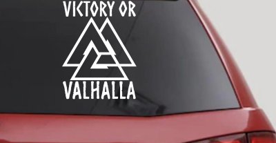 Viking Victory or Valhalla with Valknut Military Car or Truck Window Vinyl Decal Sticker