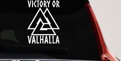 Viking Victory or Valhalla with Valknut Military Car or Truck Window Vinyl Decal Sticker