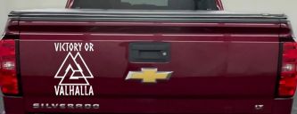 Viking Victory or Valhalla with Valknut Military Car or Truck Window Vinyl Decal Sticker (White)