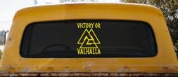 Viking Victory or Valhalla with Valknut Military Car or Truck Window Vinyl Decal Sticker (Yellow)