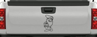 Bashful Dwarf Snow White Cartoons Car or Truck Window Vinyl Decal Sticker (Black)