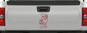 Bashful Dwarf Snow White Cartoons Car or Truck Window Vinyl Decal Sticker (Burgundy)
