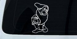 Bashful Dwarf Snow White Cartoons Car or Truck Window Decal Sticker