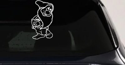 Bashful Dwarf Snow White Cartoons Car or Truck Window Vinyl Decal Sticker