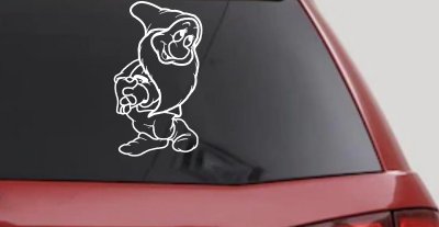 Bashful Dwarf Snow White Cartoons Car or Truck Window Vinyl Decal Sticker