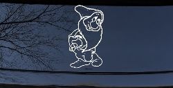 Bashful Dwarf Snow White Cartoons Car or Truck Window Decal Sticker